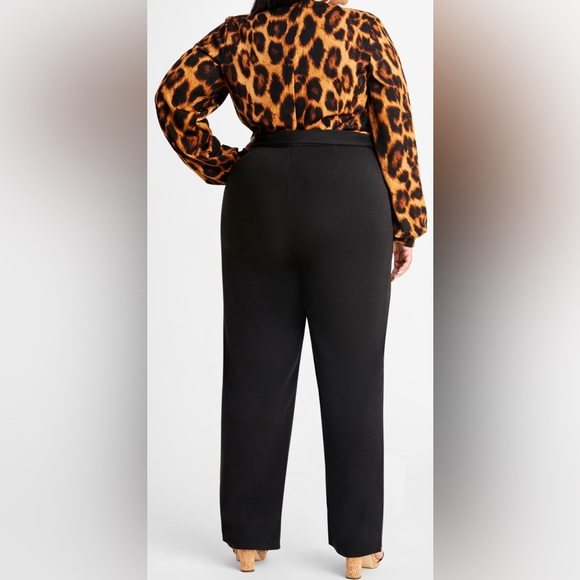 Ashley Stewart | Animal Print Black | Wide Leg Jumpsuit | Size 30 - Picture 2 of 4